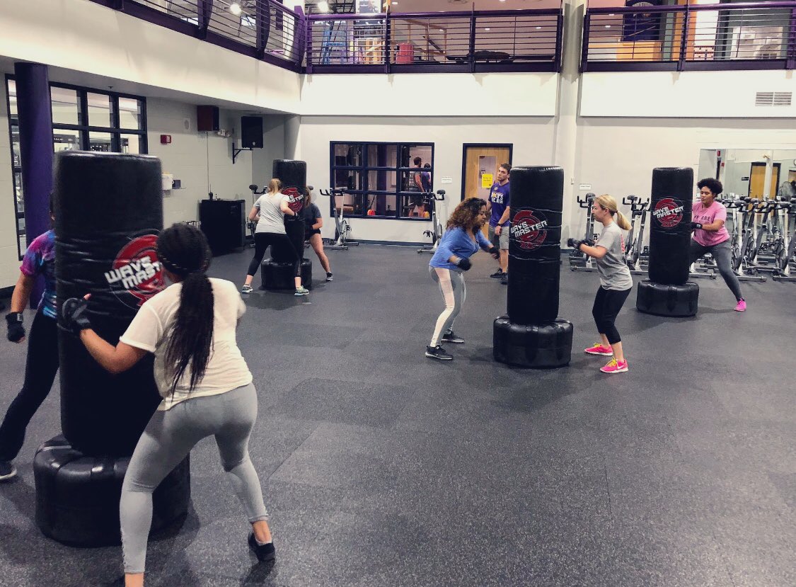 WIUCampusRec's tweet photo. Want to try kickboxing? Well.. We have it! Come on out to our kick boxing class today 4:15-5:15pm! In fitness studio west! #LetsKickIt #WIUFit4Fun https://t.co/j0XaftrN58