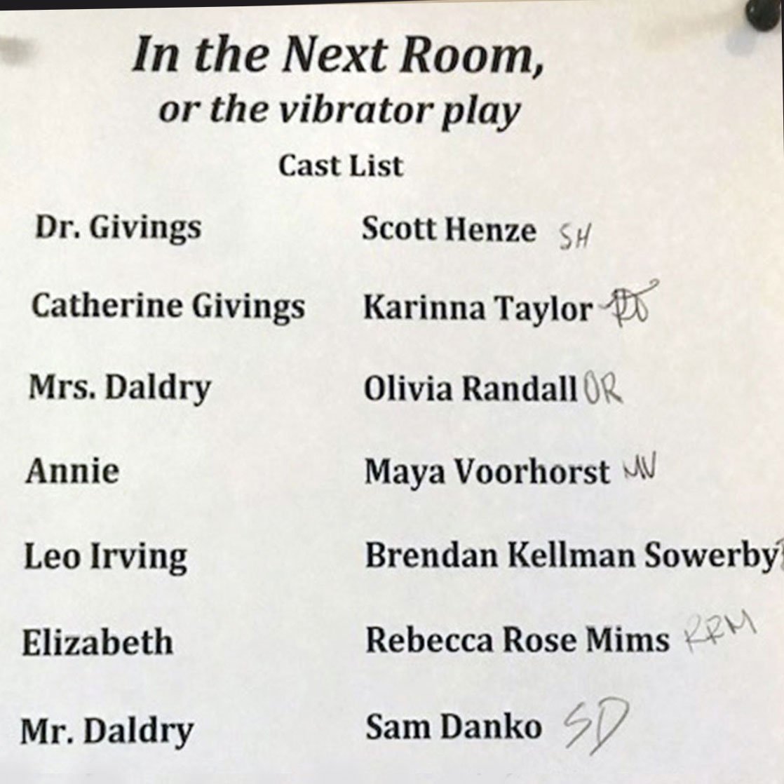 CMUTheatre's tweet photo. Congratulations to the cast of In the Next Room, or the vibrator play!
Tech positions may still be available and are a great way to get involved. Contact Dan Daugherty at daugh1dp@cmich.edu for information.
#InTheNextRoom https://t.co/lEcVBanPOm