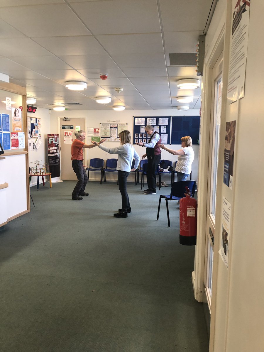 pinkgem69's tweet image. The 1st tai chi class led by one of our patient champions in our practice waiting room this lunchtime. #excercise #collaborativepractice #mindfulness #taichi @gtdhealthcare @CWTandG