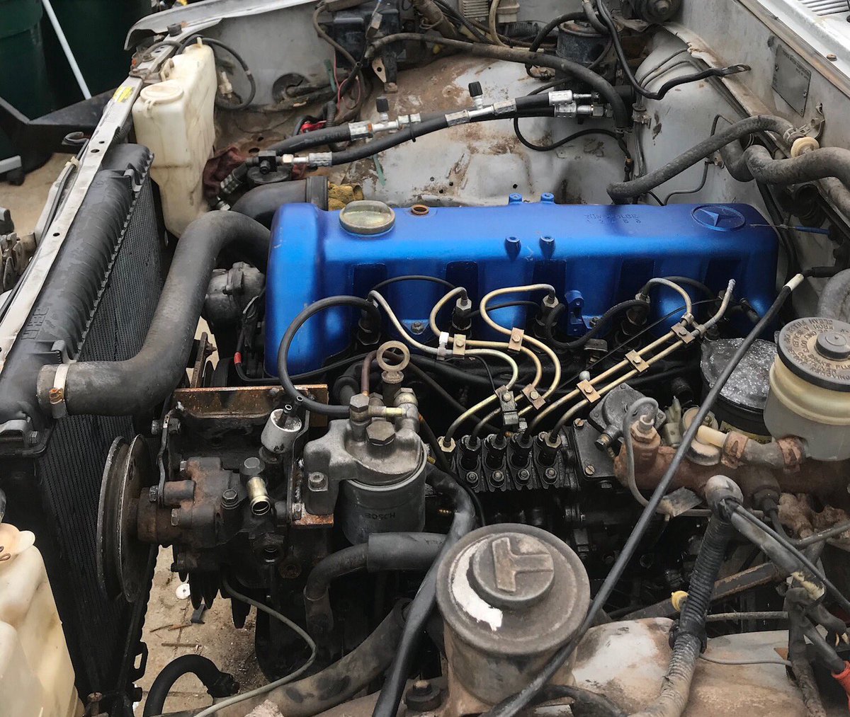 This turbo diesel swap is starting to take shape and is looking nice. #Toyota #dieselswap #4runner #Mercedes #turbodiesel #engineswap #om617 #burkhalterpowersports #burkhalter