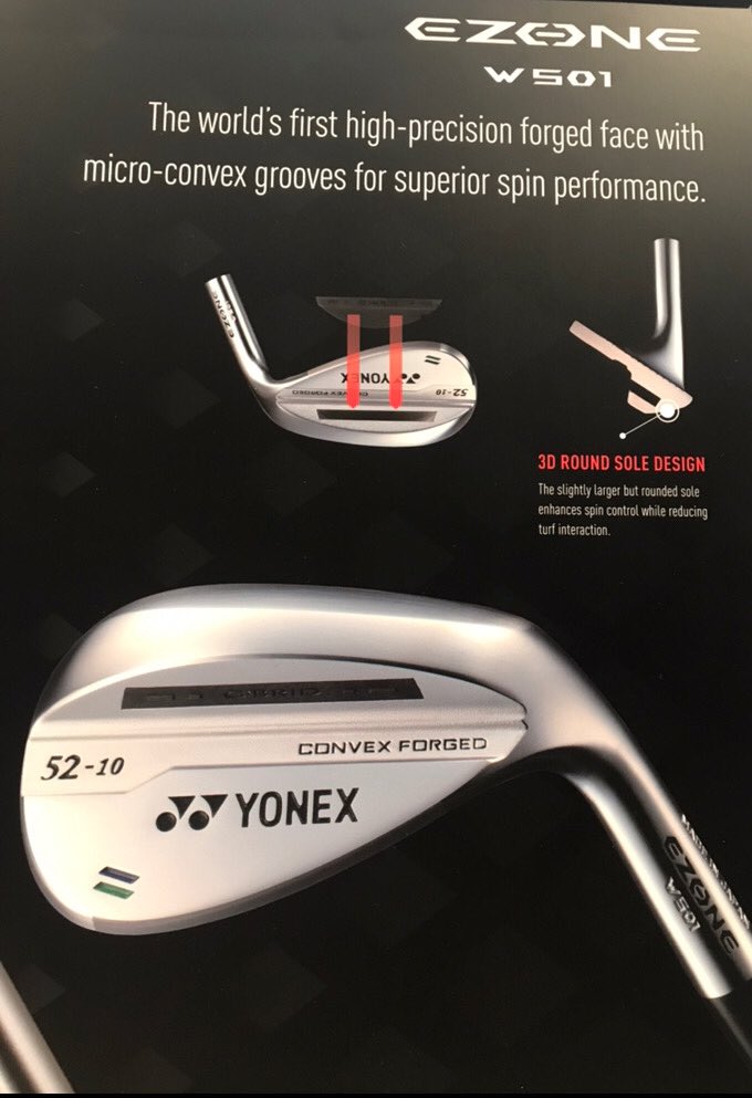 The new Yonex EZONE W501 forged wedges with Micro Convex Grooves are fantastic for spin and flight control! They feel great! #PGAShow2019 #ForgedWedges #FarBeyondOrdinary