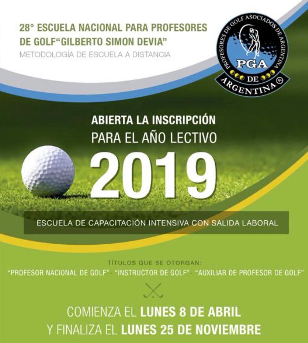 PGAOFICIAL1's tweet photo. Abierta la inscripción de la Escuela PGA !! https://t.co/oXbc9CzCR1