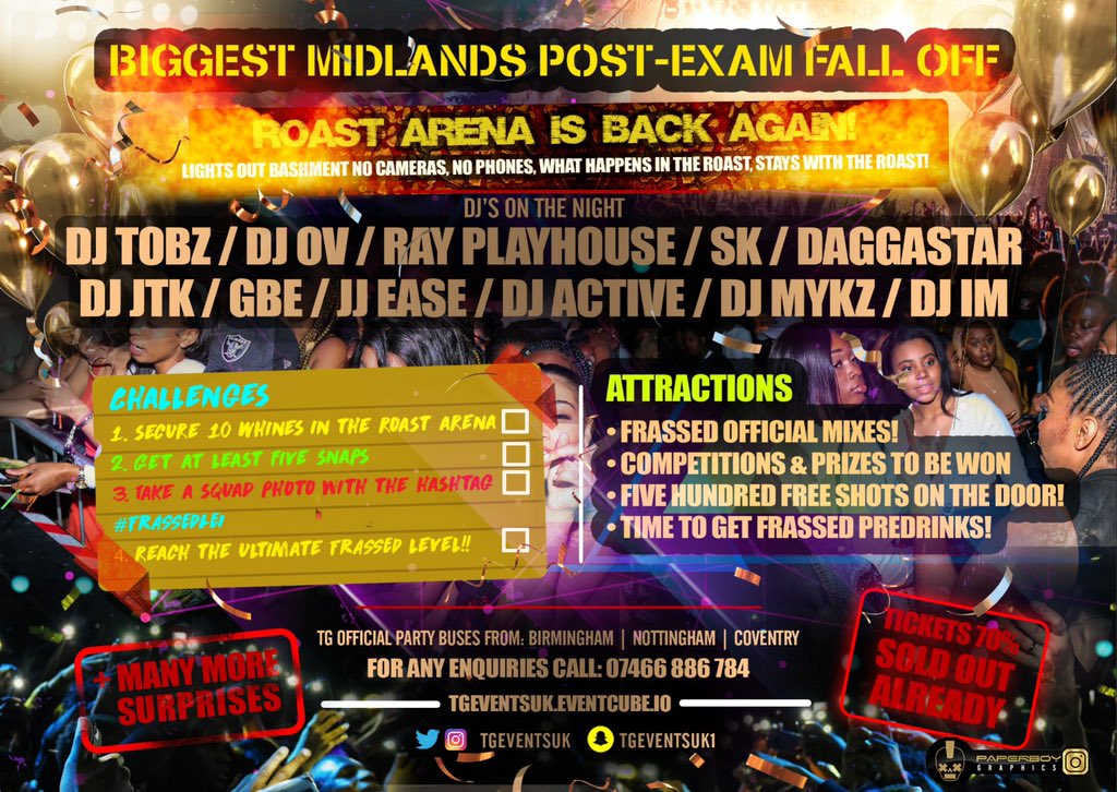 tgeventsuk's tweet photo. It’s Back, It’s Bigger &amp; #IssaBirthday 🎂🎊 

&amp; PRE DRINKS ARE BACK😈🍹#FrassedTurns1 🥳 

£3 Pre-Drinks Tickets Still Available💃🏾 Hosted By @RGMents 

#FRASSEDLEI 🎊🍾 Only 6️⃣ DAYS TO GO ‼️🚨‼️
🎂https://t.co/h86u5WmGLq https://t.co/rJRqIwa13i