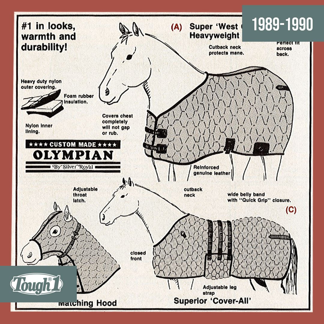 Throwing back to our horsewear in the 90's. #throwbackthursday #horsewear #tbt #tough1blankets #tough1