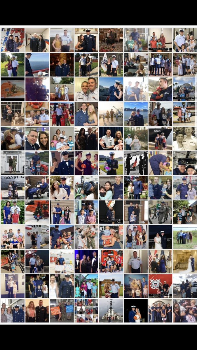 mbh1589's tweet photo. Nearly 100 different Coast Guard families in this collage, including mine. 42,000 Coast Guard members are about to miss their second paycheck. This 👏🏻 Is 👏🏻 Not 👏🏻 Right👏🏻 
#wearepeoplenotpawns #PayOurCoastGuard #endtheshutdown https://t.co/jZPrKjrMt9