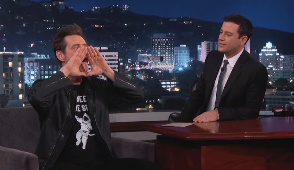 Jim mocked the Illuminati on Satanist Kimmel's show.A year later his girlfriend dies of apparent suicide.(They added extra laughter to this clip. Jim was trying to tell the truth.) via  @YouTube