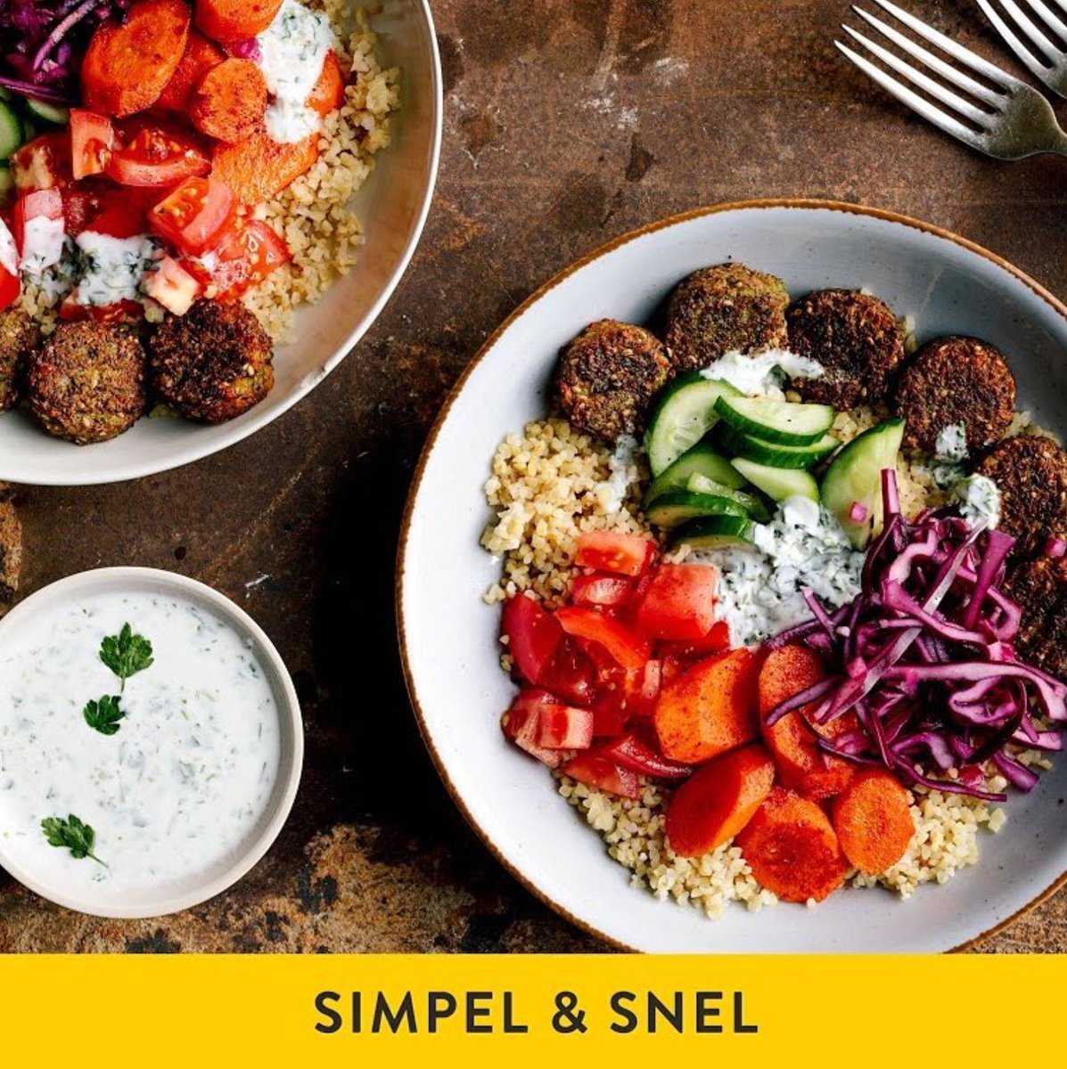 Deze week partneren we met <a href="/MarleySpoonNL/">Marley Spoon</a> (beschikbaar in BE en NL) voor een heerlijke #veggie 'Falafel-bulgurbowl met smoky wortel en yoghurtsaus'. 
Snel, lekker en gezond koken!
Alle info: bit.ly/2RcWIIi