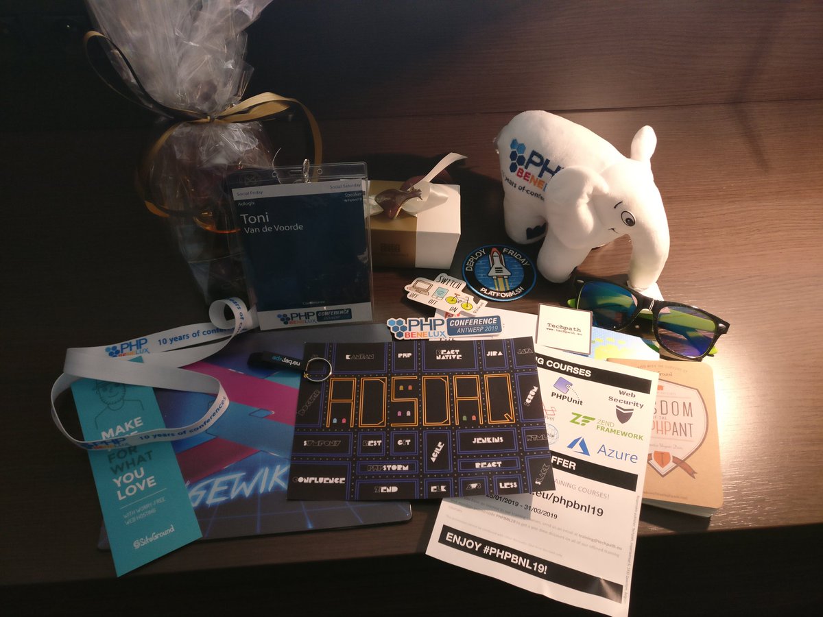 tonivdv's tweet image. Thanks @phpbenelux for the #speaker gifts and the delicious dinner. Can&apos;t wait to start #phpbnl19 .