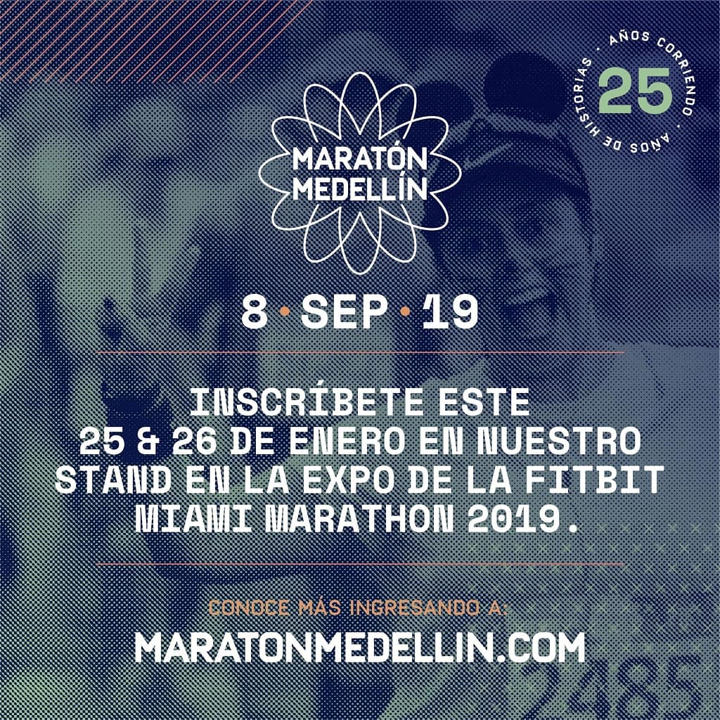 MaratonMedellin's tweet photo. Si vas a hacer parte de @RunMiami, te invitamos a visitar el stand 1119 de #MaratónMedellín e inscribirte con tiempo a nuestra edición 25 que se realiza el domingo 8 de septiembre de 2019
#DecideCorrer #25AñosDeHistorias #CorreMedelllín https://t.co/J04gtWQmfE