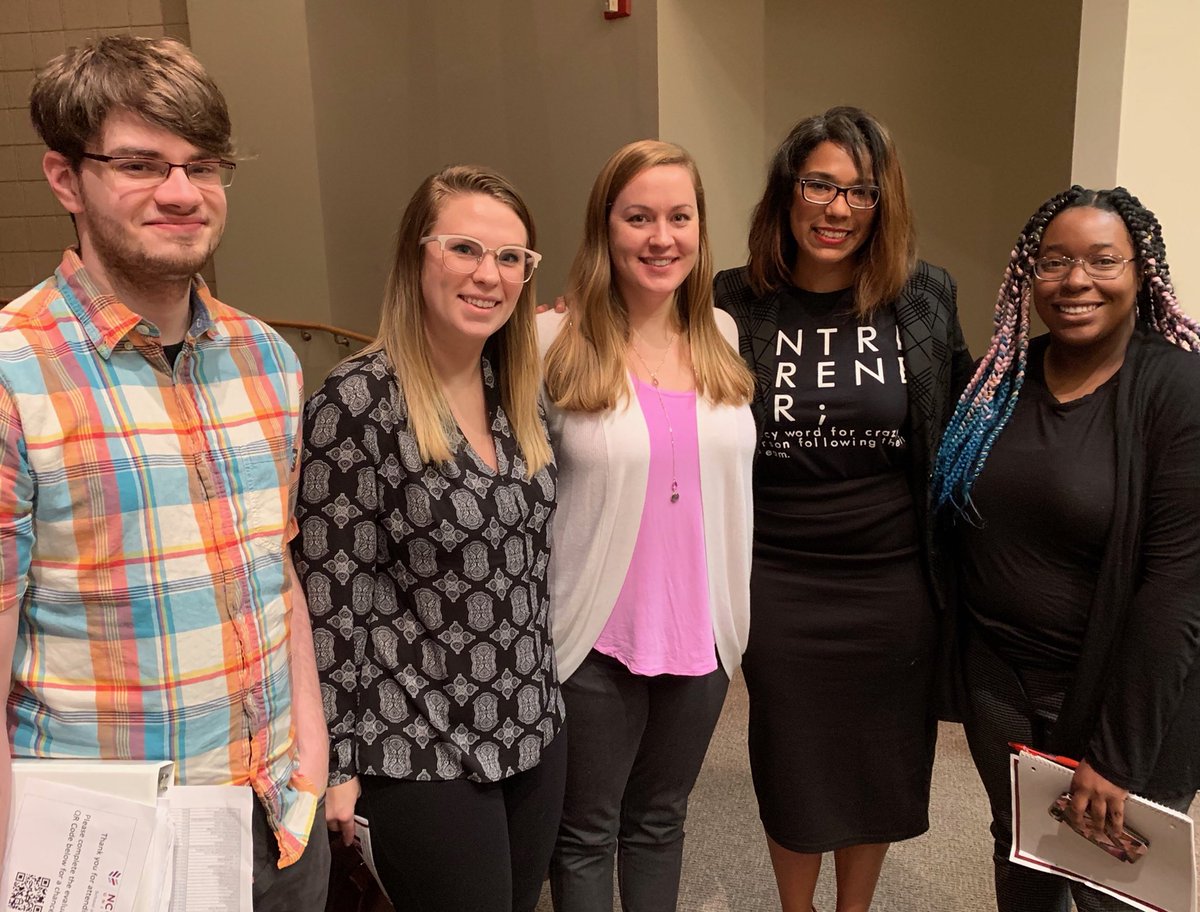 nccucounseling's tweet photo. Counselor Education students attended the “How I Started My Business” Panel Discussion with featuring successful entrepreneurs at the School of Education Auditorium.  The panel was moderated by Jesica Averhart - Executive Director of Leadership Triangle. https://t.co/35KZHYg42g