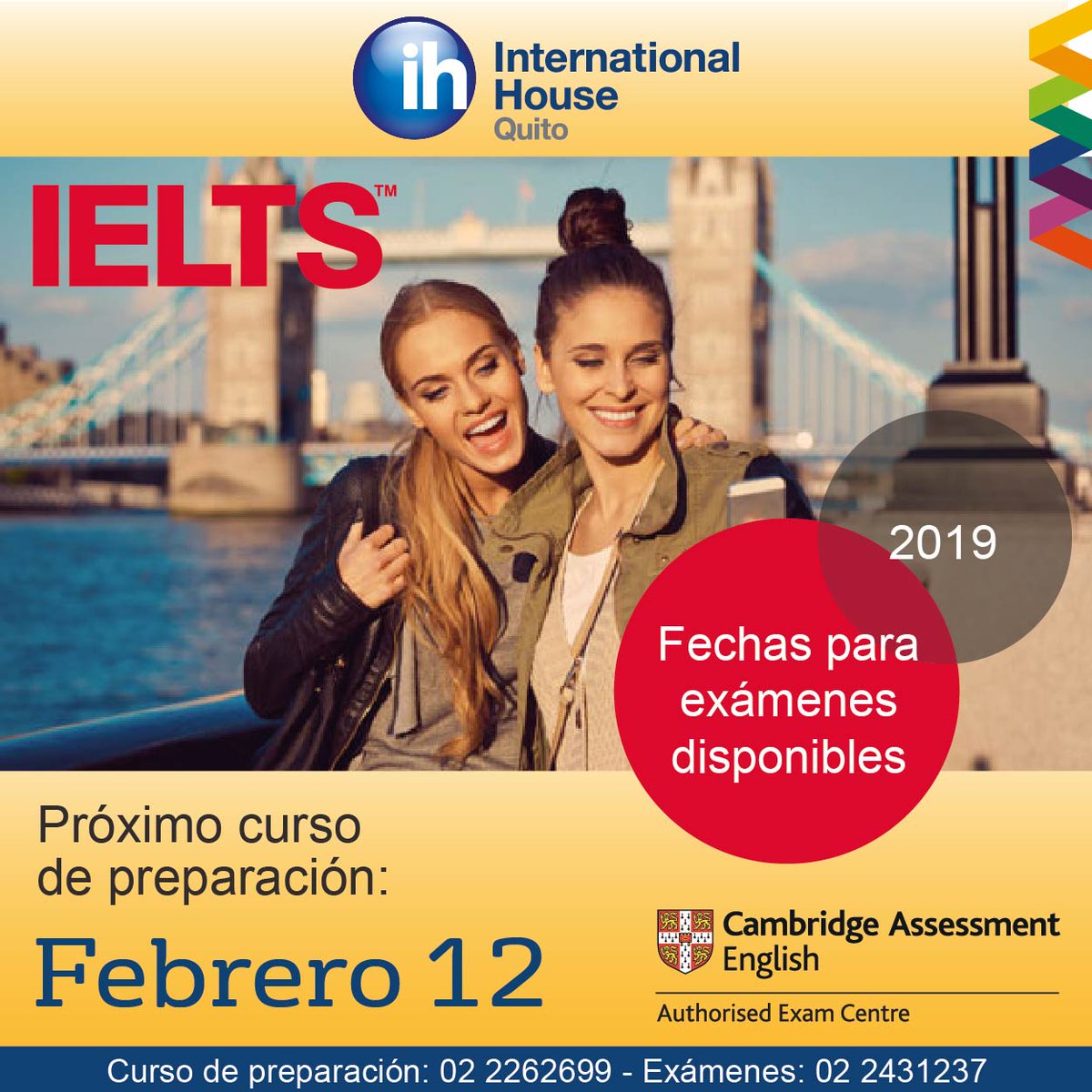 IHEcuador's tweet photo. Optimiza tus oportunidades con el #IELTS. Próximo curso de preparación en IH Quito. Inscripciones abiertas.
Informes: 02 2262699 - info.quito@ihecuador.com -  s.piedra@ihecuador.com
#educacion #uk #ingles #english #idiomas #cursos #universidad #quito https://t.co/2hL9mmNVPO