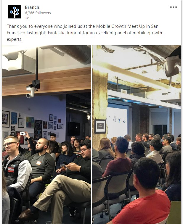 yengagers's tweet photo. I made it into a @branchmetrics photo of the #mobilegrowth meetup on Tuesday! (well the back of my head did!) https://t.co/kjZ2s1ospq