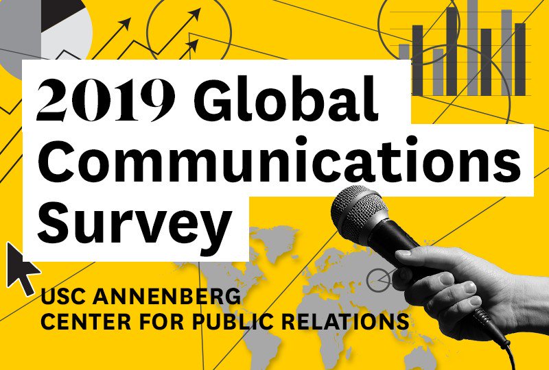 kirkstewart's tweet photo. Where is the communications field headed? Share your opinions by completing this year’s Global Communications Survey from USC Annenberg @Center4PR https://t.co/SpBKVP1M8x https://t.co/iT8DEotwQo
