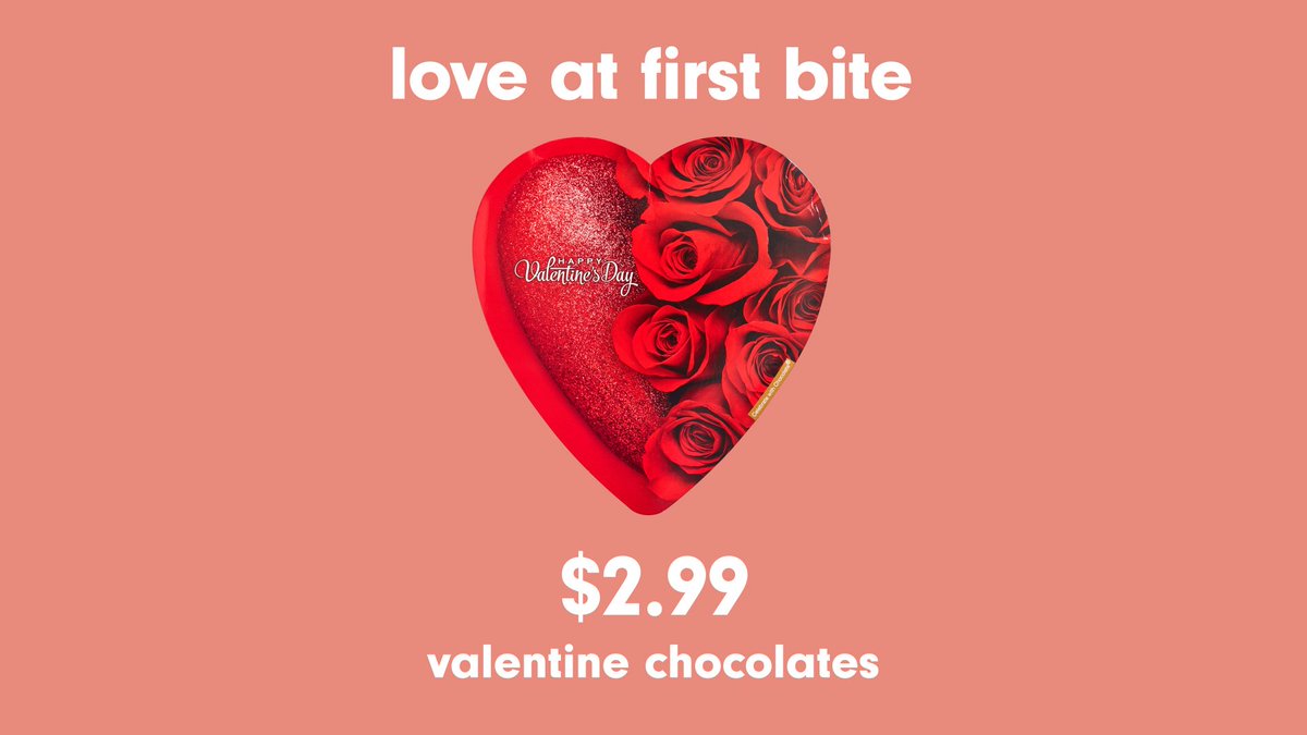 With prices like these, it’s hard not to fall head over heels. Find more Valentine’s Day chocolates and sweets, starting at 99¢, while supplies last. #rethinkgrocery