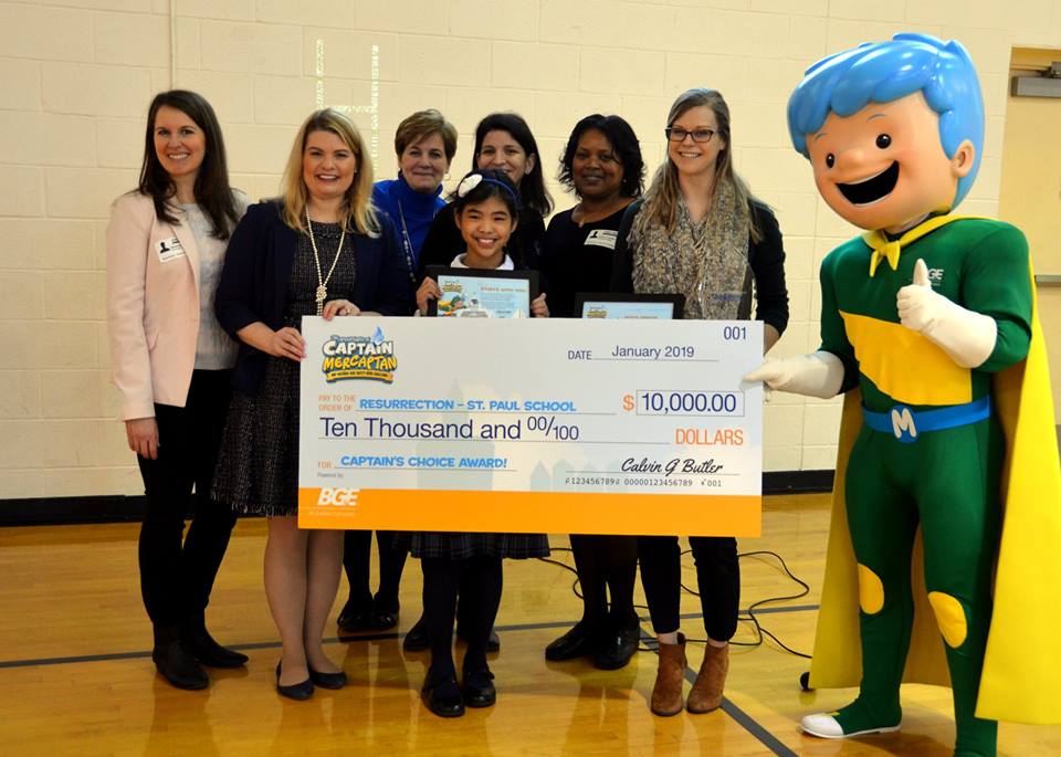 ArchbaltSchools's tweet photo. Three @ArchBalt Catholic Schools named winners in the "Adventures of Captain Mercaptan®, @MyBGE Natural Gas Safety Hero Challenge.” Resurrection-St. Paul School named 10K winner. @stmstcschool and St. Joseph School, Cockeysville, 5K grade level winners! #AOBCatholicSchools https://t.co/XlqefwJuWZ