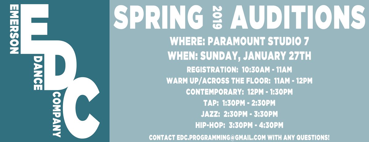 Join us THIS SUNDAY for our Spring 2019 auditions! We'll be in Paramount studio 7 starting at 10:30 am!!