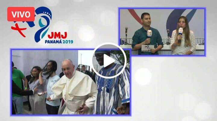 Iglesiastgo's tweet photo. 🔴 EN VIVO 🔴 Transmisión de la ceremonia de bienvenida de los jóvenes a #FranciscoEnPanama  #BienvenidoPapa #JMJ2019

Youtube 👉 https://t.co/c8nbPc4xpH

Facebook 👉 https://t.co/SqmEYpGktf

 @jmj_es @vej_santiago @cnpjchile https://t.co/YbioykwXM6