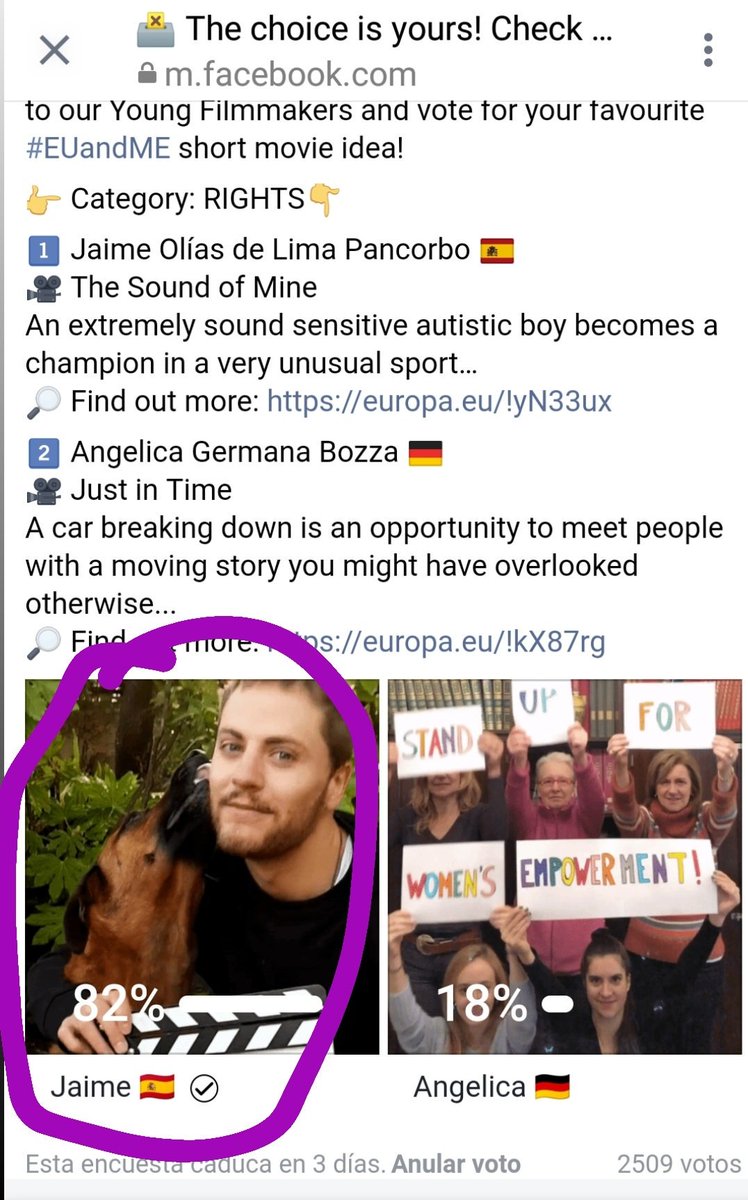 Estamos apoyando a <a href="/JaimeOlias/">Jaime Olías</a> para que gane el concurso y pueda realizar su proyecto. Nos ayudáis?? Tan solo tenéis que entrar y votar por él 👇🏼👇🏼
m.facebook.com/10789883259093…

No cuesta nada 😊