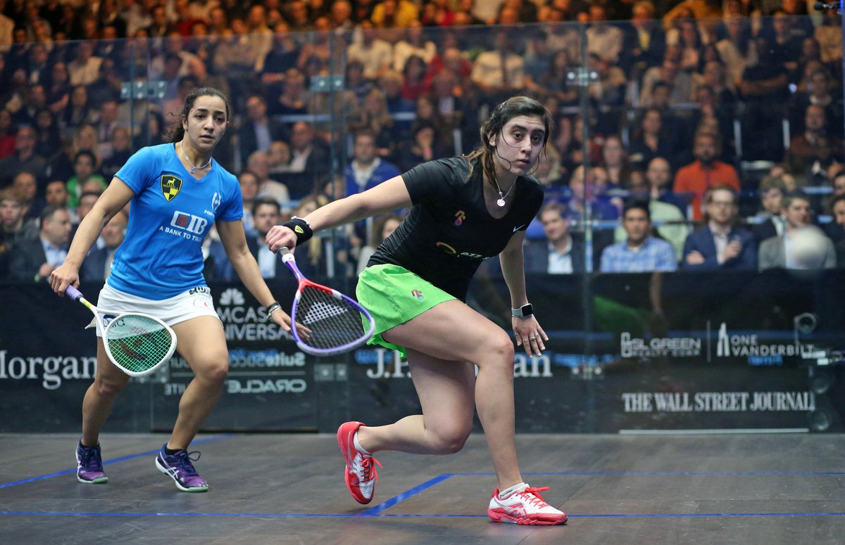 ToCSquash's tweet photo. .@noursherbini makes history becoming the first woman to win 3⃣ #ToC titles at #ToC16, #ToC18 and now #ToC19! 

👏🏆🏆🏆👏 

#ToC19 Women's Final: [2] Nour El Sherbini 🇪🇬 3-0 [1] Raneem El Welily 🇪🇬 11-9, 11-8, 11-9 (38m) https://t.co/6ugVxWGy2M