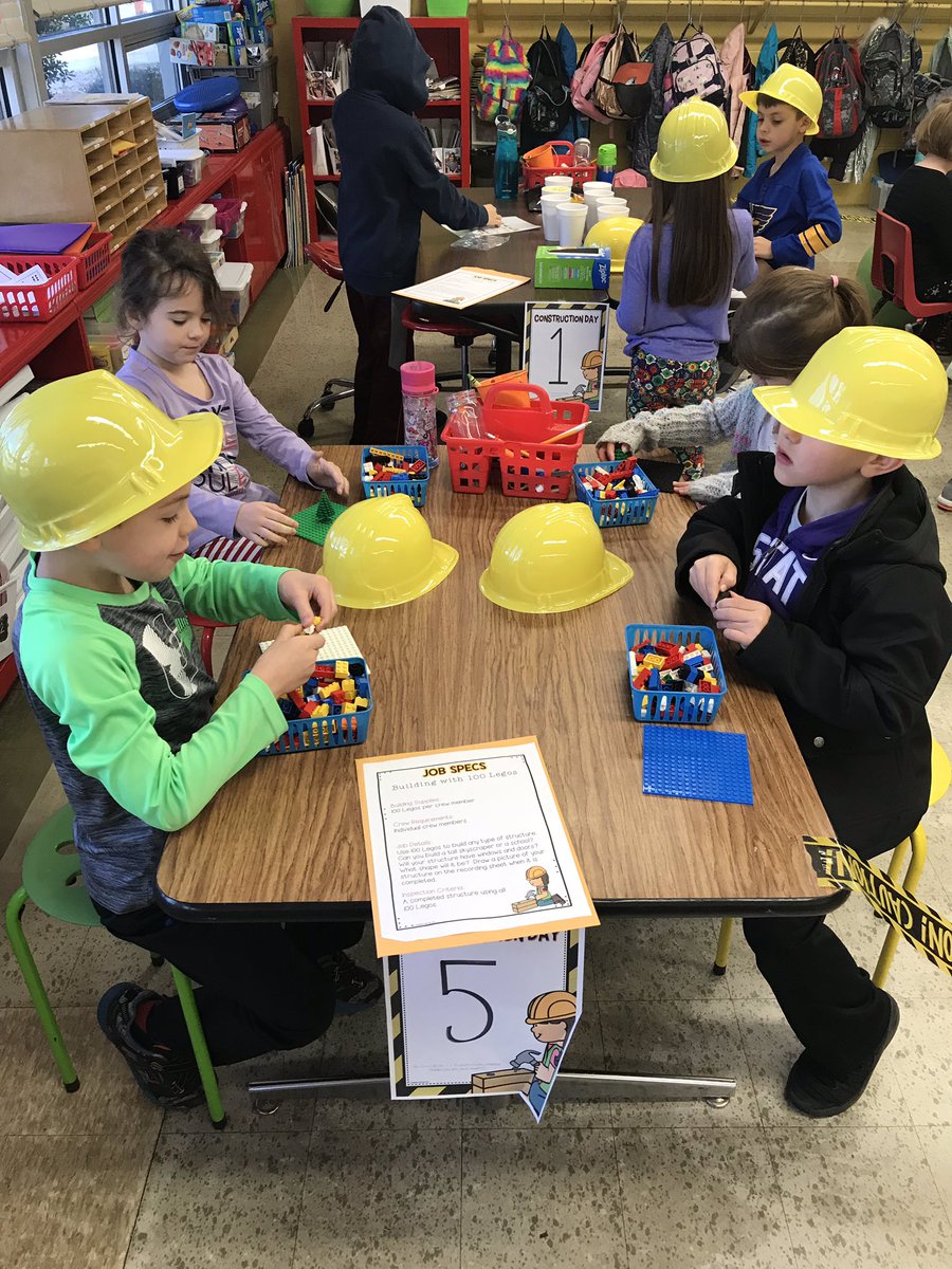 Happy 100th day to my little builders! Our construction site classroom was busy today.#fieldfamily#plattinrocks