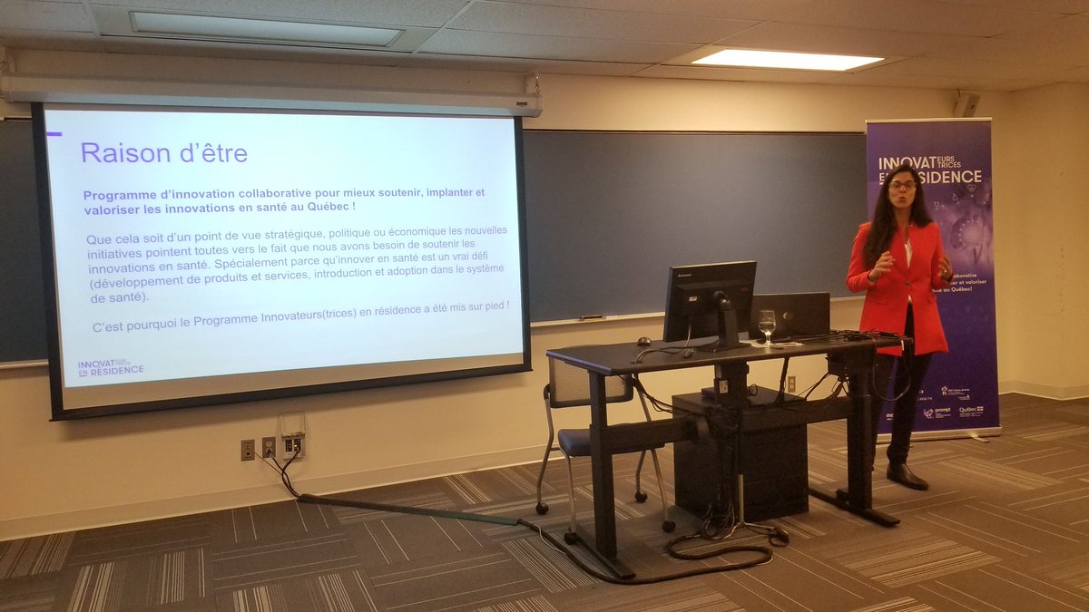 hackinghealth's tweet photo. Présentation du programme @InnoveResidence et des partenaires par notre Directrice des Opérations @FBoulouednine. 
#innovation https://t.co/0Bg1Xm0AWV