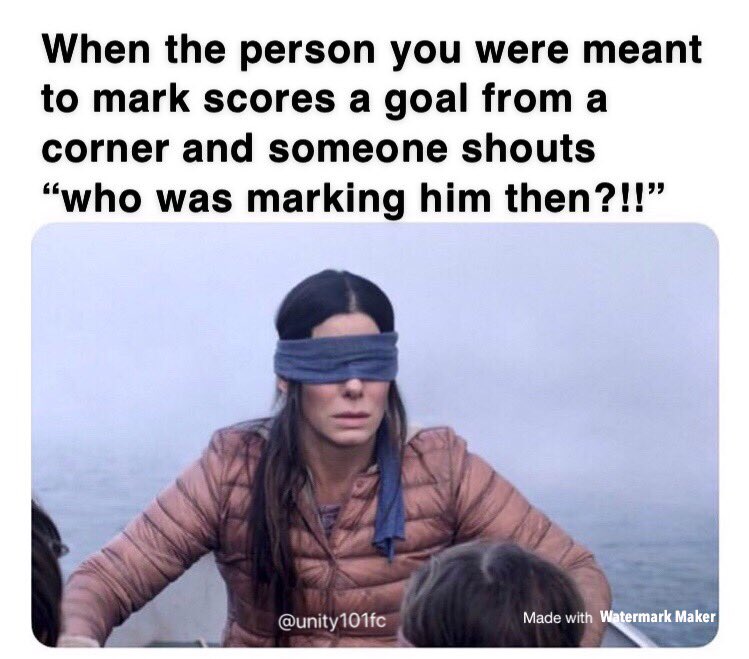 Unity101FC's tweet photo. When the player you were meant to be marking scores from the corner and someone shouts “Who’s man was that then?!” 🙈🙊🙉
#unityfc #unity101fm #football https://t.co/PTuEsqFwzD