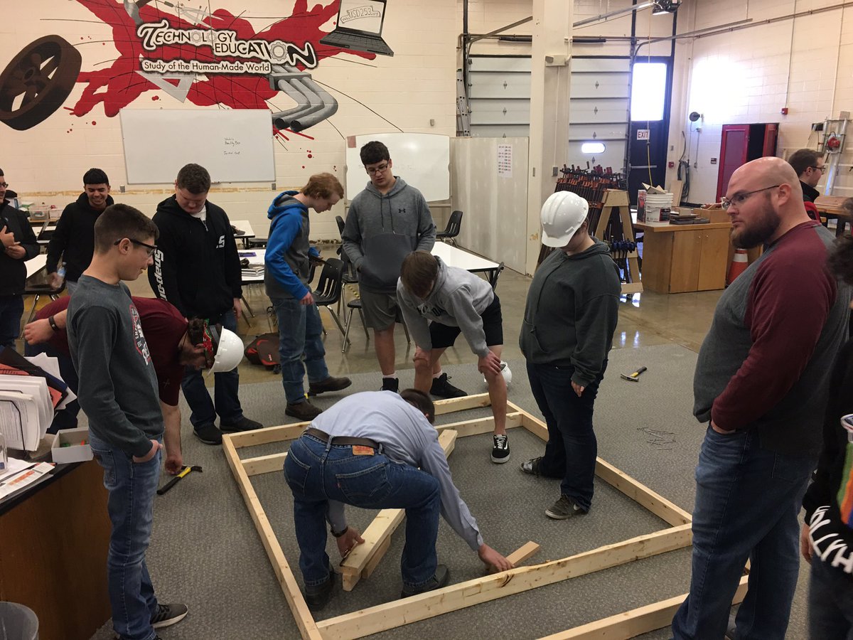 DrBrittonHart's tweet photo. Special thanks to Mr. Enick, Mr. Wirsig, and our @EHighGuidance staff for hosting our friends from @bvschools @BVNOstroski as they investigate our Geometry/Construction program! #CollaborationIsCritical #TeamEHS https://t.co/fZ6FRkcvoG