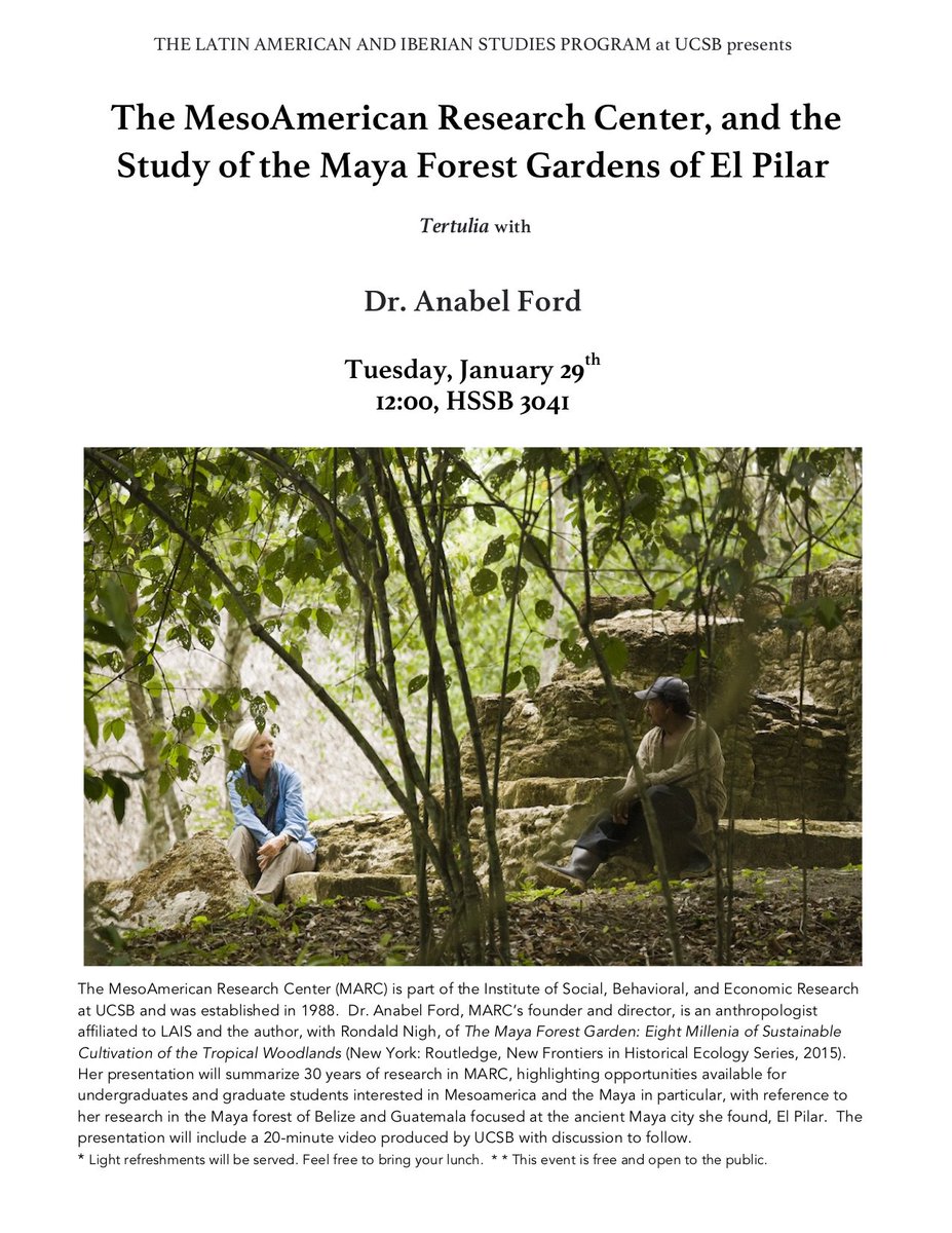 OfficialElPilar's tweet photo. This next Tuesday, January 29th, Dr. Ford will be giving a speech discussing her 30 years of research at El Pilar while highlighting opportunities for motivated students to become involved with her research. For those interested, it will be at HSSB 3041 from 12:00 to 1:30 https://t.co/erUzNqgoY1