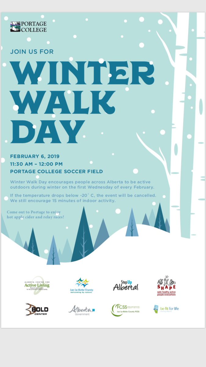 Join ⁦⁦<a href="/BFFLlaclabiche/">Deborah Menard</a>⁩ &amp; ⁦<a href="/PortageCollege/">Portage College</a>⁩ for ⁦<a href="/WinterWalkDay/">Winter Walk Day</a>⁩ on Feb. 6 starting at 11:30am on soccer field for fun &amp; games! ⁦<a href="/bfflnetwork/">Be Fit For Life Ntwk</a>⁩