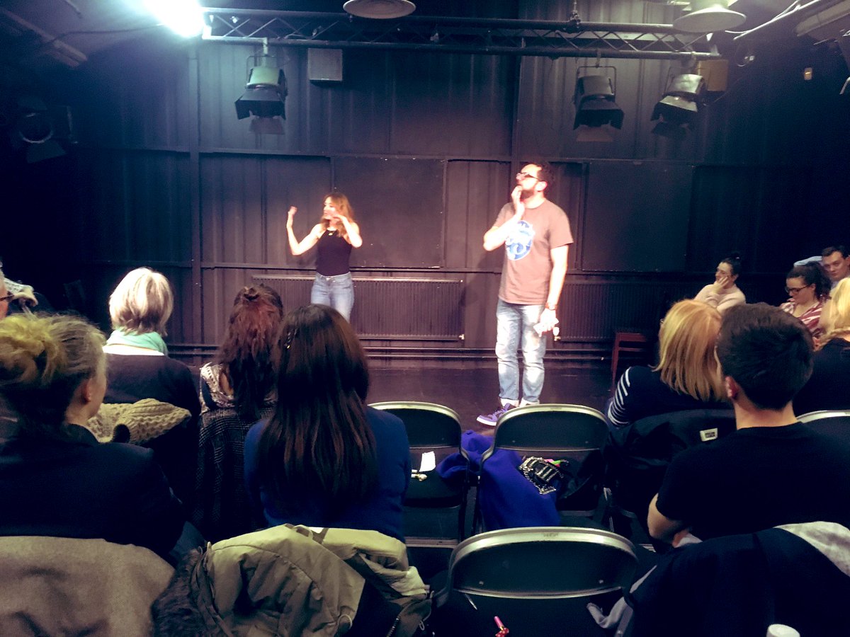 SUpsallMorgan's tweet image. Lovely evening at @rogue_bones #WriteHereWriteNow @OldhamColiseum. Thanks for the nudge @katybenny 😘 Fab to see faces inc @kasharshad @dermot_daly &amp;amp; to meet 
@EmmaKennycomedy 😃 What a treat. Well done all involved 👏 #newwriting #supporteachother #howdoifeel? 💃🏼