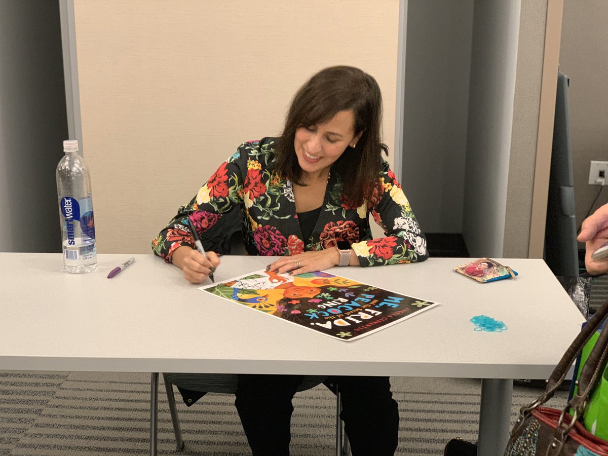 BrianRSmithSr's tweet photo. Perfect way to wrap up today’s @esc11libserv #LibiCon2019 with @AngelaCervantes signing books 📚 and giving #CaptainKindness a shoutout! Thank you so much! https://t.co/H2NsRONmA6