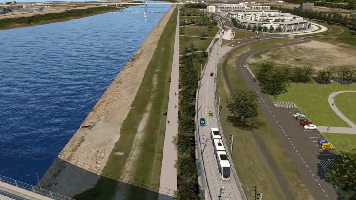 MarkOneElecCo's tweet photo. Great to see more interest in the @kcstreetcar extension through #BerkleyRiverfrontPark! This video shows the proposed route: https://t.co/olOVbEYCID​ #ExpandtheLine @portofkc https://t.co/bfa6VPxKOl