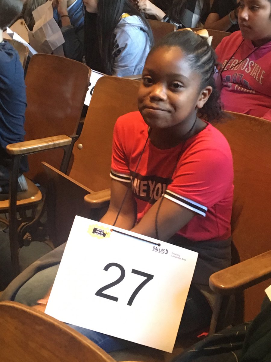 medranolibrary's tweet photo. So proud of this girl!! School Spelling Bee Champ representing Medrano at the next level. Good luck Chatoria! We’re rooting for you. ⁦@medrano_hope⁩ ⁦@DISD_Libraries⁩ https://t.co/feDO7Sd9B8