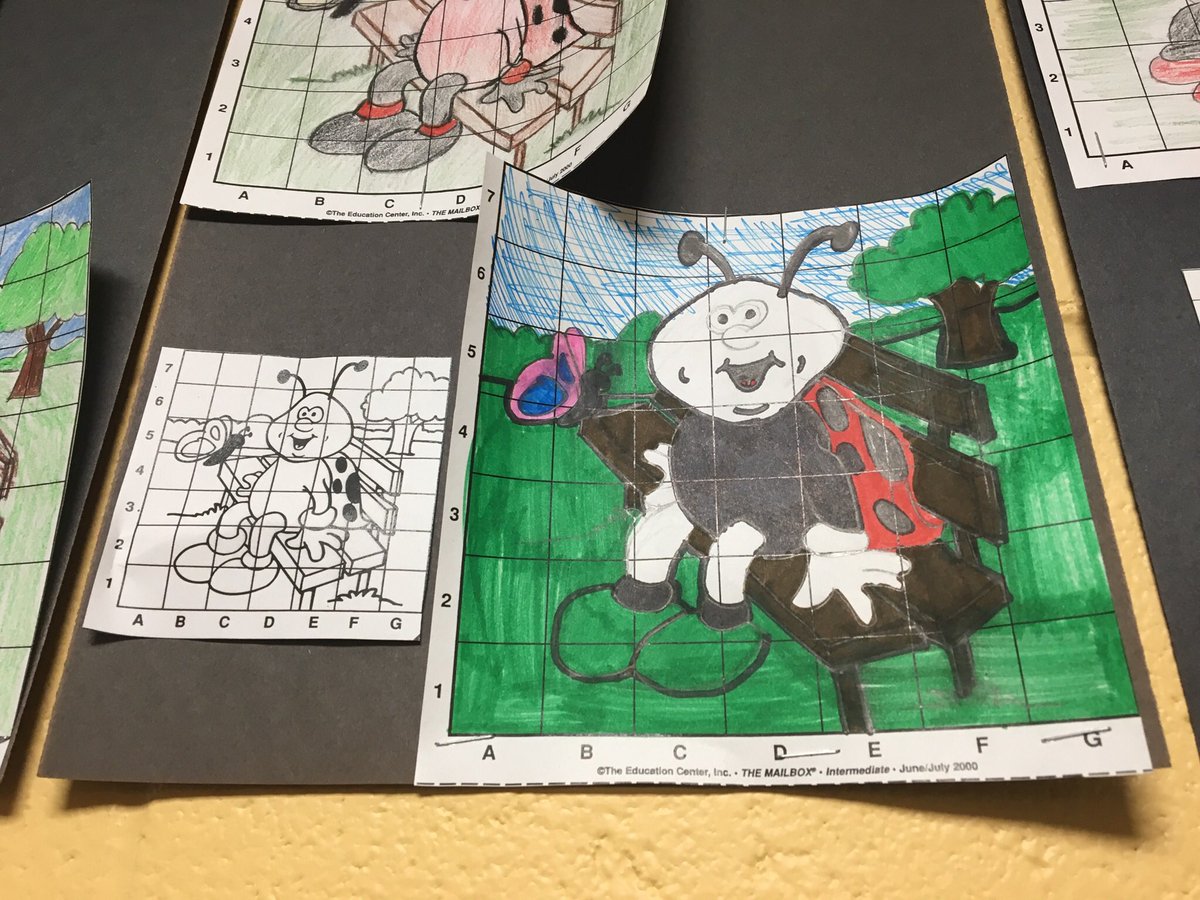 ScarbMESchools's tweet photo. 7th grade scaled drawings of ladybugs and do I spy a pharaoh?? Talk about extra effort! @laflammesmsic #redstormlearns #redstormready #mathrules https://t.co/tqKNOmalgP