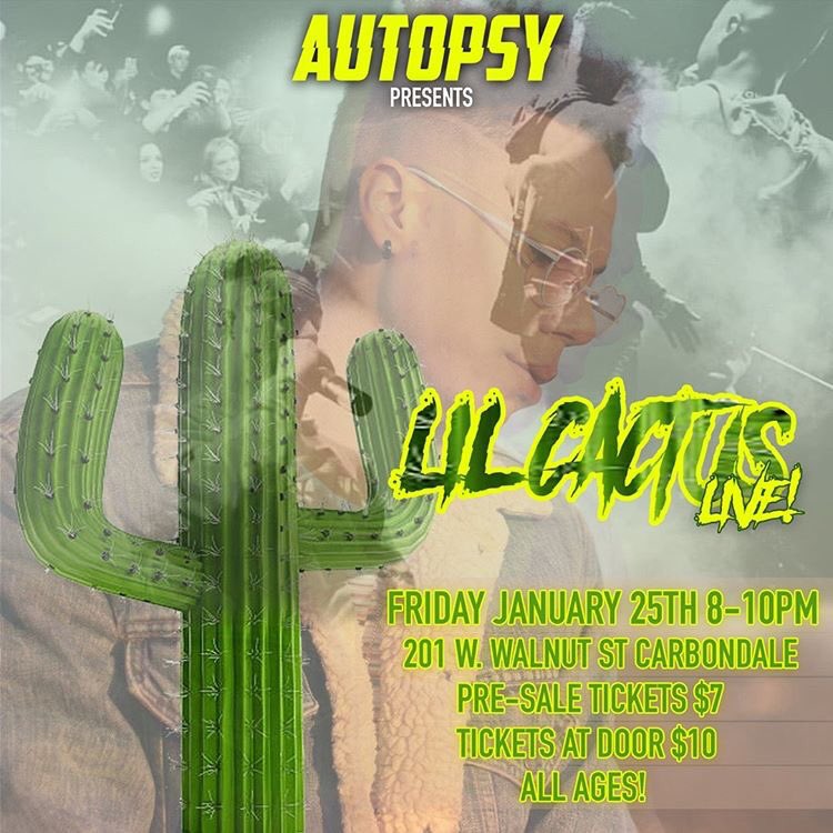 TOMORROW‼️ Autopsy Sound Presents: Lil Cactus (<a href="/itslilcactus/">Lil Cactus 🏜</a>) Live at Autopsy in Carbondale! 🔥🌵⚡️