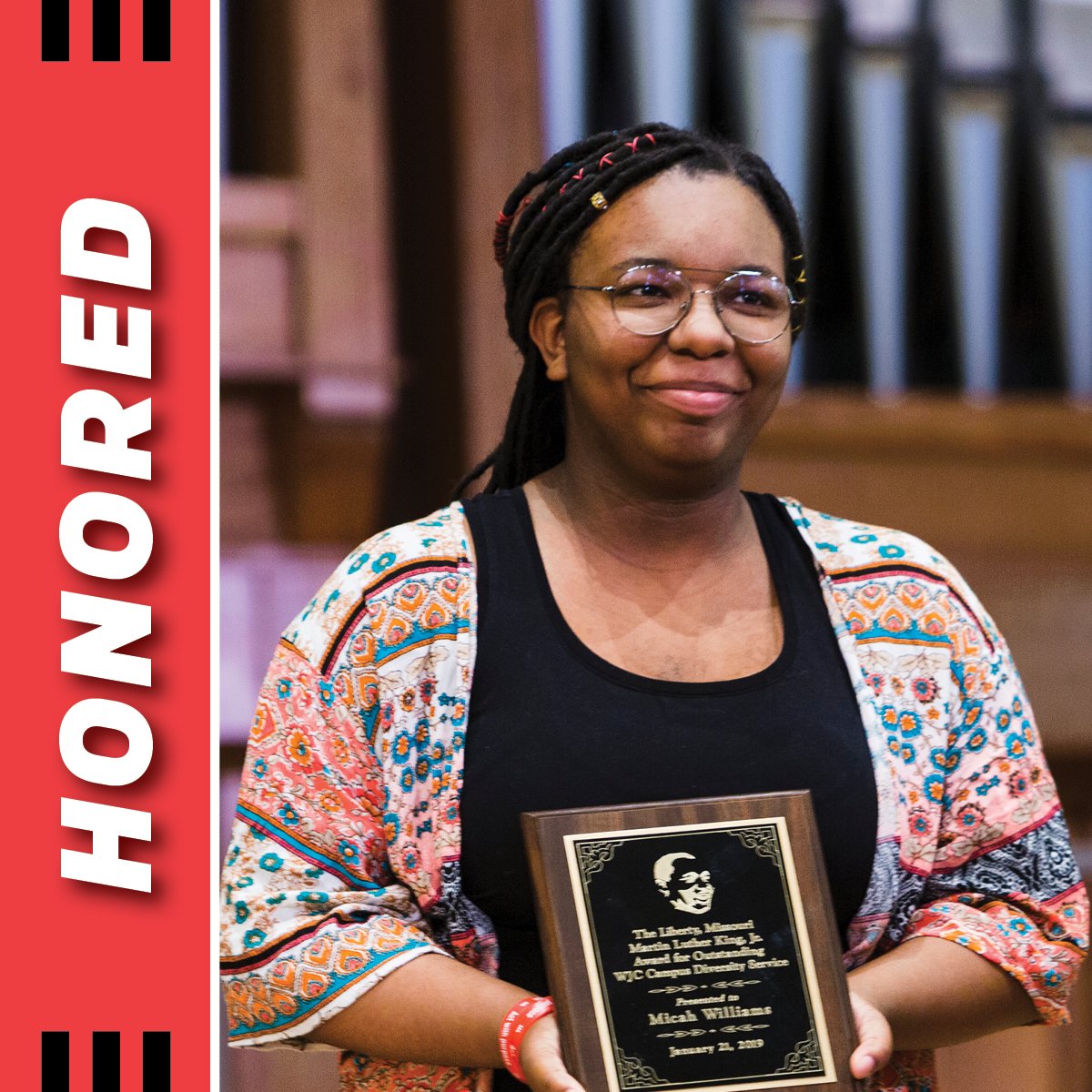 williamjewell's tweet photo. Junior Micah Williams received a Martin Luther King, Jr. Service Award earlier this week. She is president of Black Student Association (BSA) and a member of the student diversity and inclusion work group. #ActWithPurpose #JewellDoesBiology https://t.co/5r3848q46F