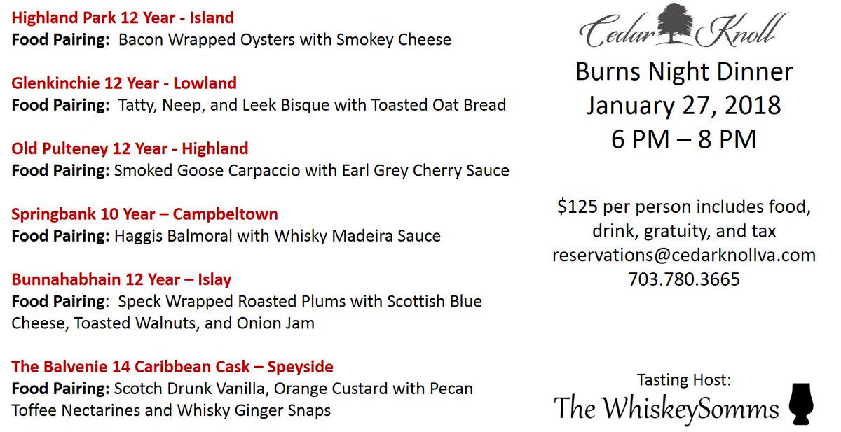 Solidified the Burns Night Dinner and Tasting with our favorite restaurant! Can't wait to host this event.  It will be the best one yet.  Thank You - <a href="/HighlandPark/">Highland Park Whisky</a> <a href="/GlenkinchieMalt/">Glenkinchie</a> <a href="/OldPulteneyMalt/">Old Pulteney Whisky</a> <a href="/Springbank1828/">Springbank Whisky</a> <a href="/Bunnahabhain/">Bunnahabhain Distillery</a> and <a href="/TheBalvenie/">Balvenie Distillery</a>!  #BurnsNight2019 #BurnsNight