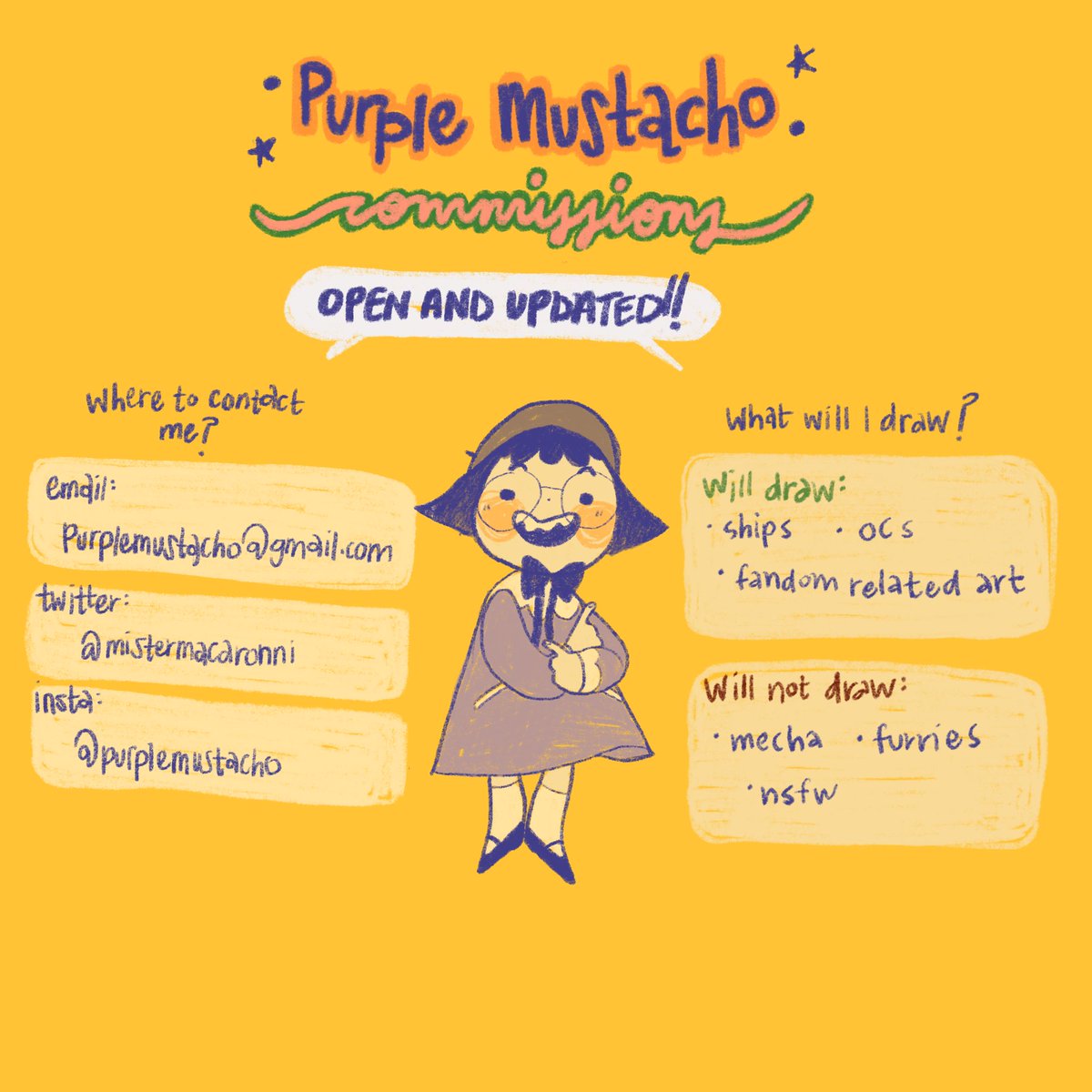 Hello! 
My commissions have been updated.
They are OPEN!!! 