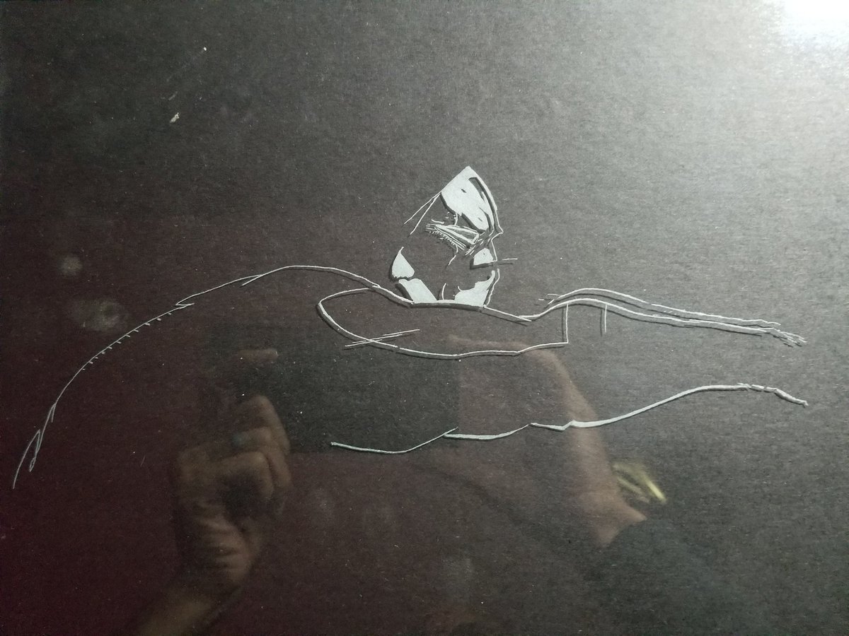 Just_Robie_E's tweet photo. Ello ello. Well line work is coming along nicely on @Todd_McFarlane #Spawn. Going to do some detail work on it as I go. Due to all the details in this art peice.  Don't want to get confused.  This will take time to do. Love it. Lol

#comicart #comicbook  #glassetch https://t.co/sZPdibvrRx
