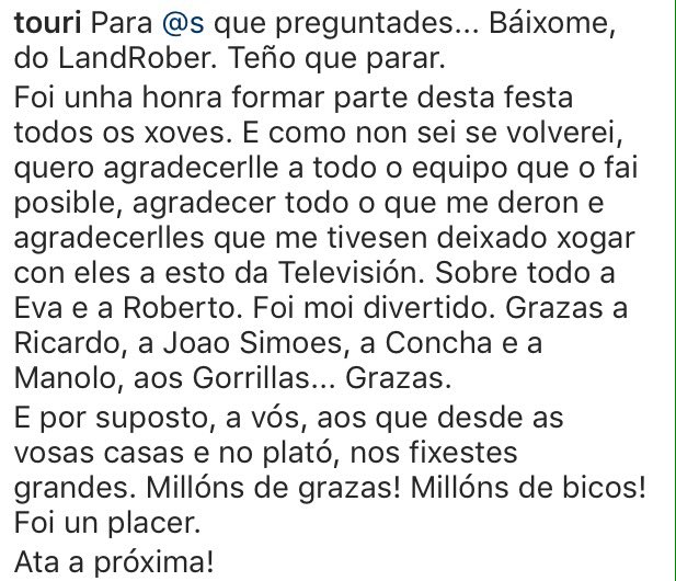 LaVero40's tweet photo. Pois visto o visto, meus, eu tamén me baixo... Boa viaxe e moita merda a todos!... Con cariño, #LandRober147 @LandRoberTVG https://t.co/BwXk3eFIgW