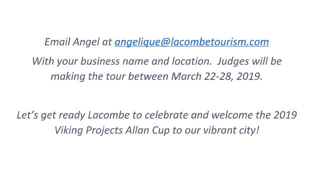 Are you a business owner in the <a href="/CityofLacombe/">City of Lacombe 🇨🇦</a> ? Here is a great opportunity to show some community spirit and cheer on the @LacombeGenerals who will be competing for the 2019 Allan Cup!