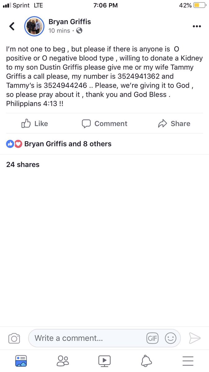 Mahailya3's tweet photo. My coach’s son needs a kidney. One Rt could help find a donar ‼️ @Bryankimgriffis @TammyGriffis https://t.co/GJXbuOyVEa
