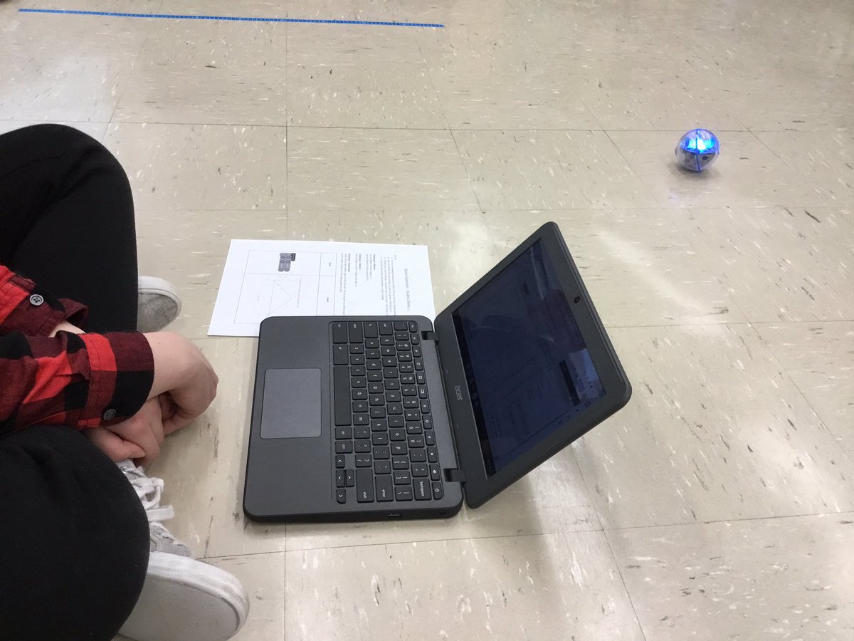 OttawaLouise's tweet photo. Snow days didn’t deter grade 9 math students in @PatriciamClark and @LisakDubravka classes @EOMNews @OCDSB to use @sphero to explore graphs, rate of change, slopes and coding. #ocdsbmath #ocdsbcodes https://t.co/fiKOX78U28