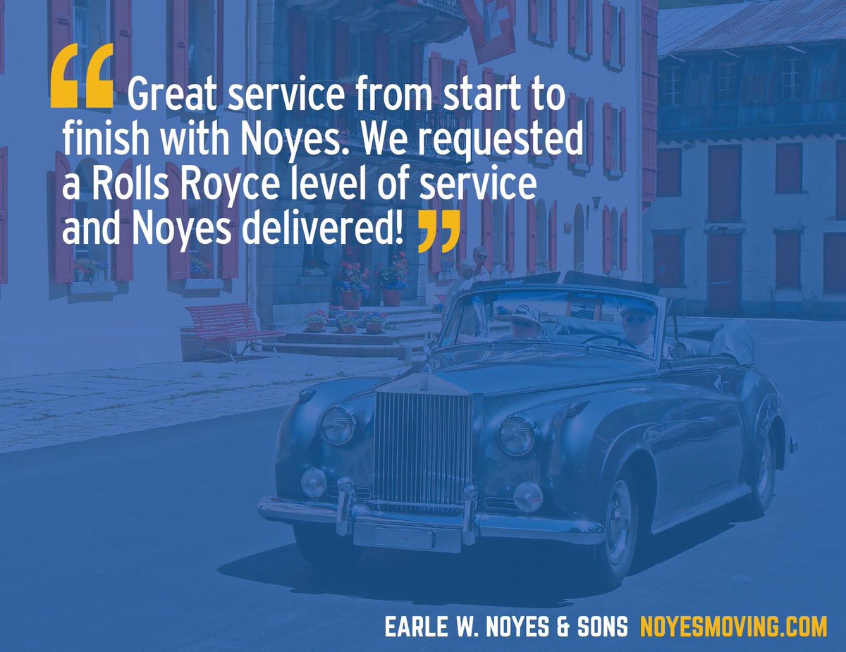 NoyesMoving's tweet photo. We strive to provide all our customers with a Rolls Royce level of service. You don't even need to ask for it! #noyesmoving https://t.co/vtWErfArtT