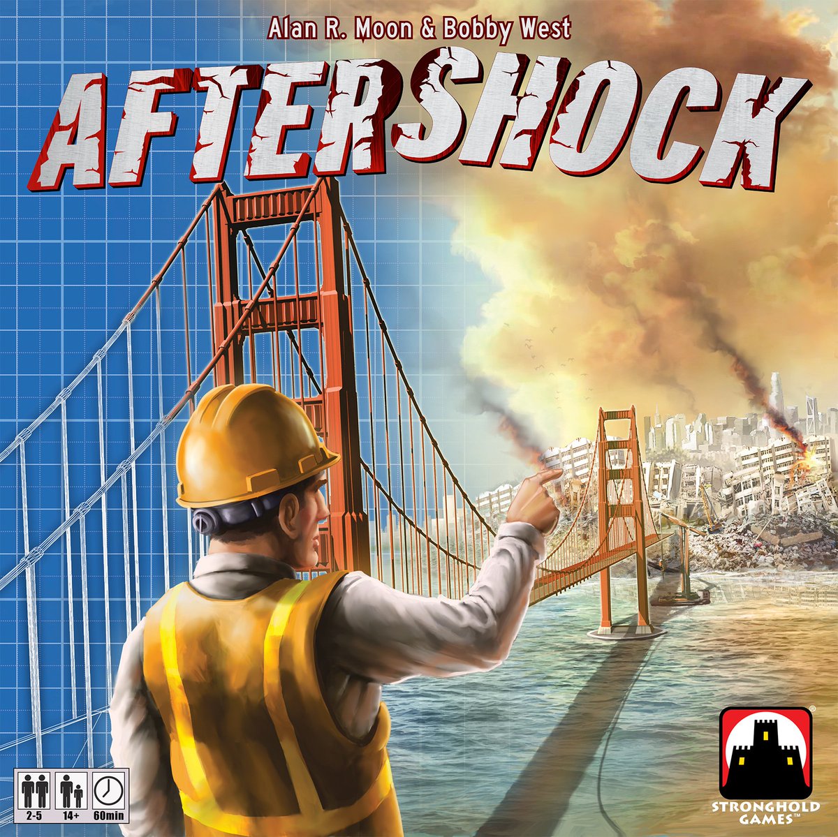 StrongholdGames's tweet photo. GET SHOOK! 

Check out the newest game from Bobby West and Alan R. Moon, the designer of Ticket to Ride. Aftershock launches on Kickstarter Tuesday, January 29th! 

Stay tuned for the details and link! https://t.co/5PxHaAErpk