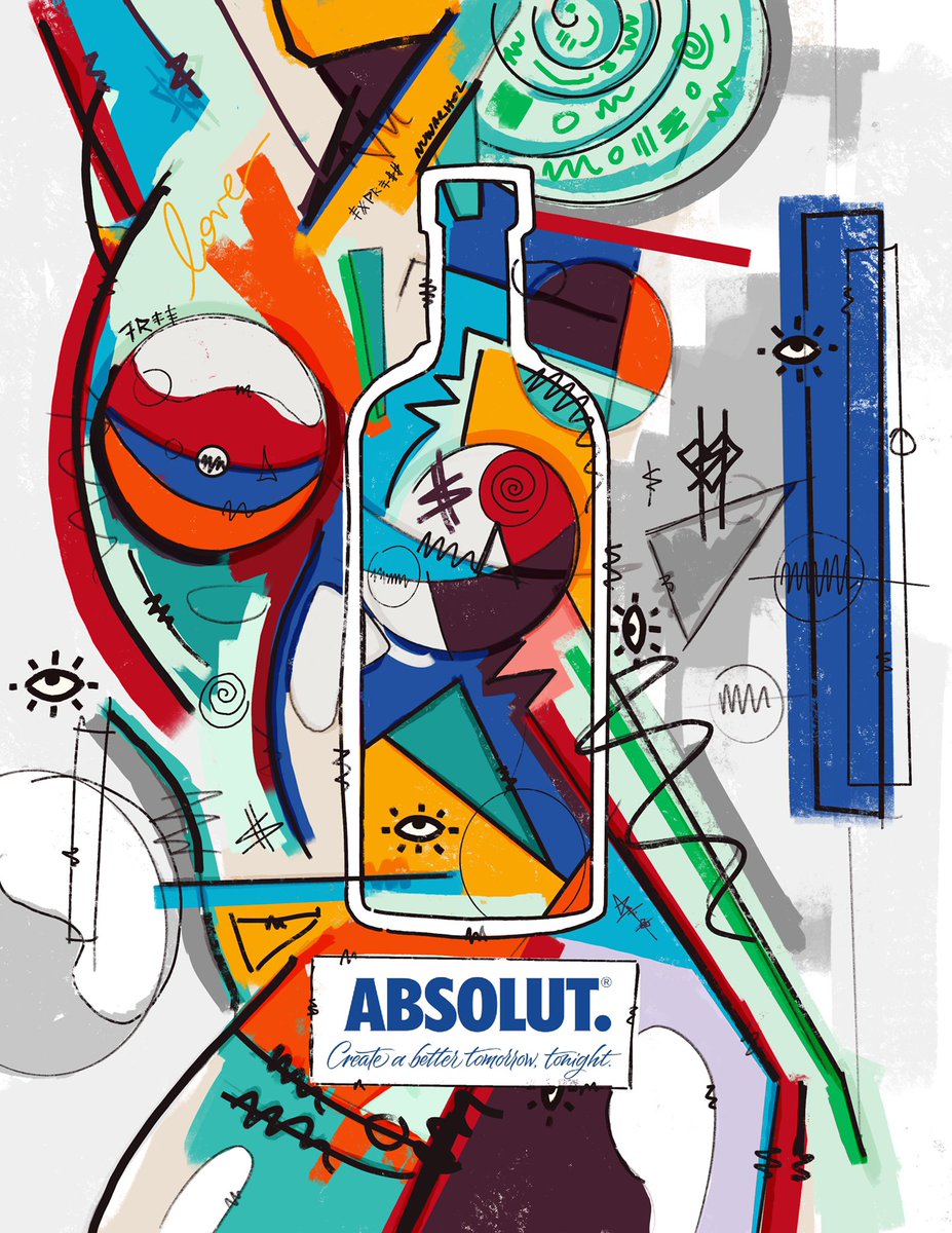 NuWarhol's tweet photo. My entry for #absolutcompetition! : 
Self expression allows you to love openly, to think openly and to feel openly. You must create your life with love; your unique love and when you do... your dreams become masterpieces.
#nuwarhol #absolutvodka #art #absolutcreativecompetition https://t.co/847THMrwi3