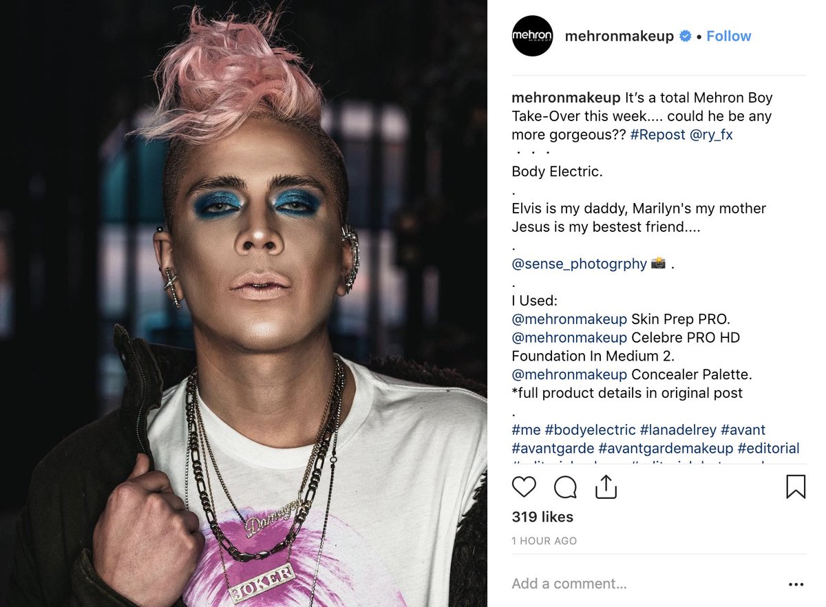 mehronmakeup's tweet photo. Itβs a total #MehronBoy Take-Over this week.... Could Rigo Yepiz be any more gorgeous? He used #SkinPrepPro #CelebreProHD Foundation and #ConcealIt #makeup by Mehron https://t.co/Q72xjnUnZv