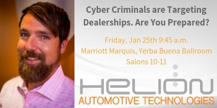 HelionTech's tweet photo. It's not a matter of if you'll be attacked, it's a matter of when. In his session Erik Nachbahr shares how to protect your dealership's assets and customer data at #ATDShow tomorrow, January 25 at 9:45 a.m https://t.co/EtRtIFpMGZ