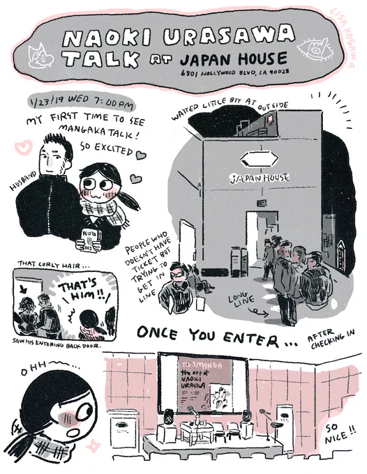 Went to see one of my favorite manga artist, Naoki Urasawa talk at JAPAN HOUSE in Hollywood. It was so good. 