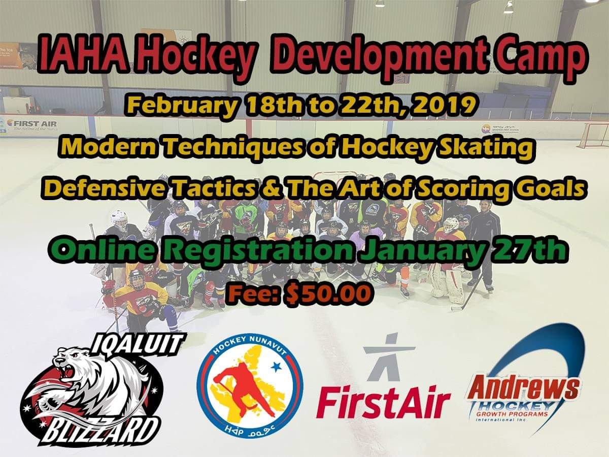 We are glad to have <a href="/AndrewsHockey1/">Andrews Hockey</a> returning to Iqaluit for the 4th year in a row. Thank you <a href="/NunavutHockey/">Hockey Nunavut</a> and <a href="/FirstAir/">First Air</a> for the ongoing sponsorship of Iqaluit Minor Hockey and this great development camp!